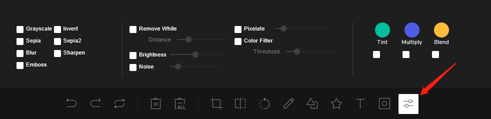 Click "Filter" in the toolbar.